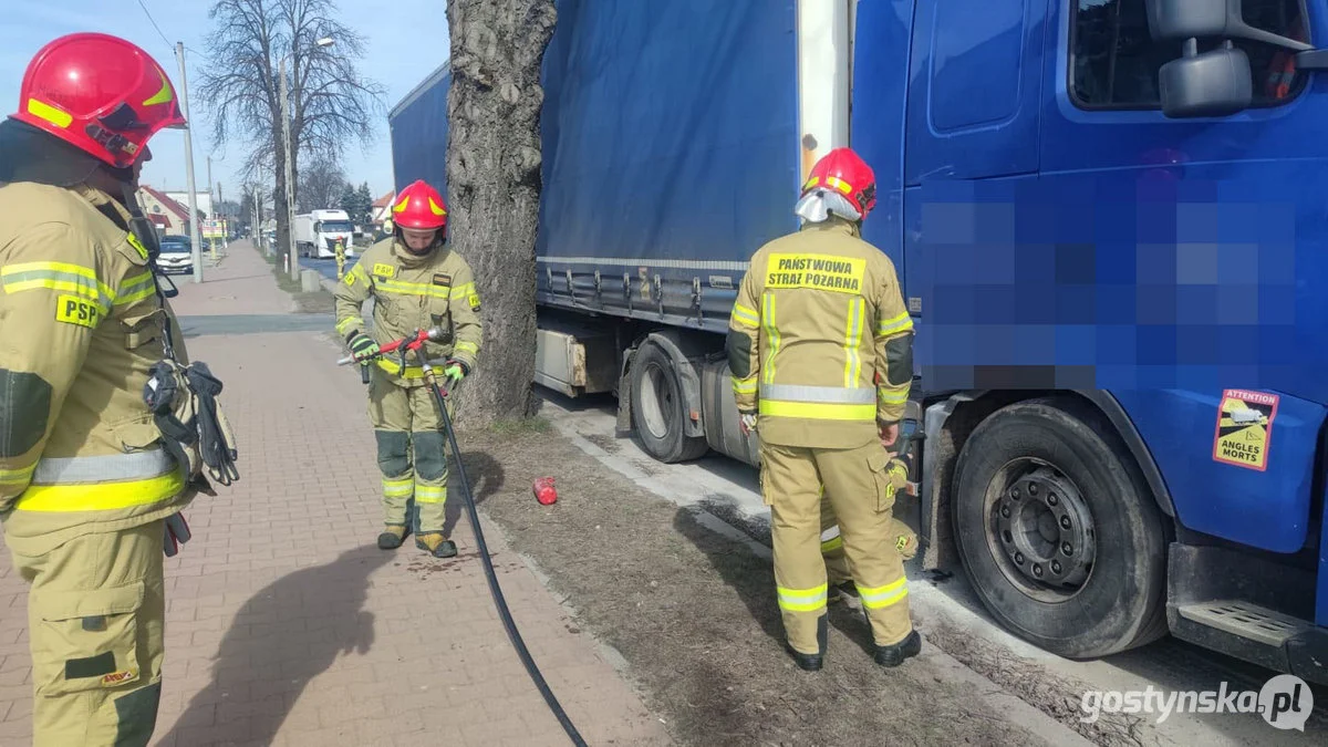 Niiewielki pożar ciężarówki w Gostyniu