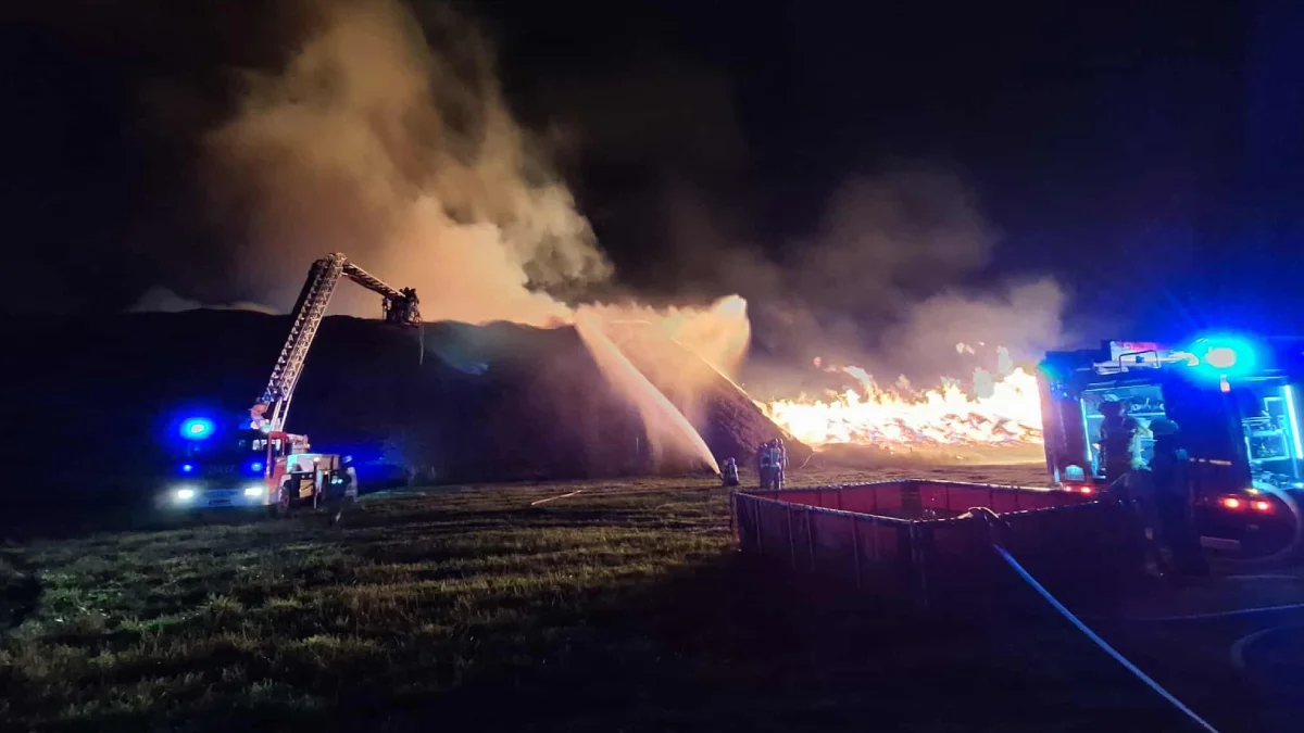 Ogromny pożar hałdy trocin pod Kaliszem
