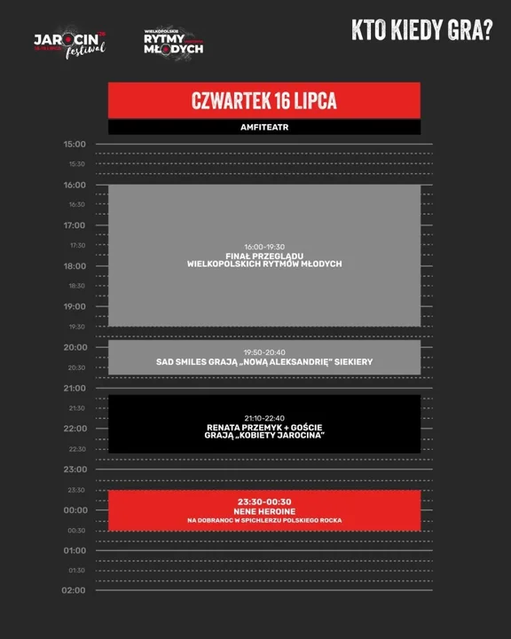 Line-up godzinowy Jarocin Festiwal 2026