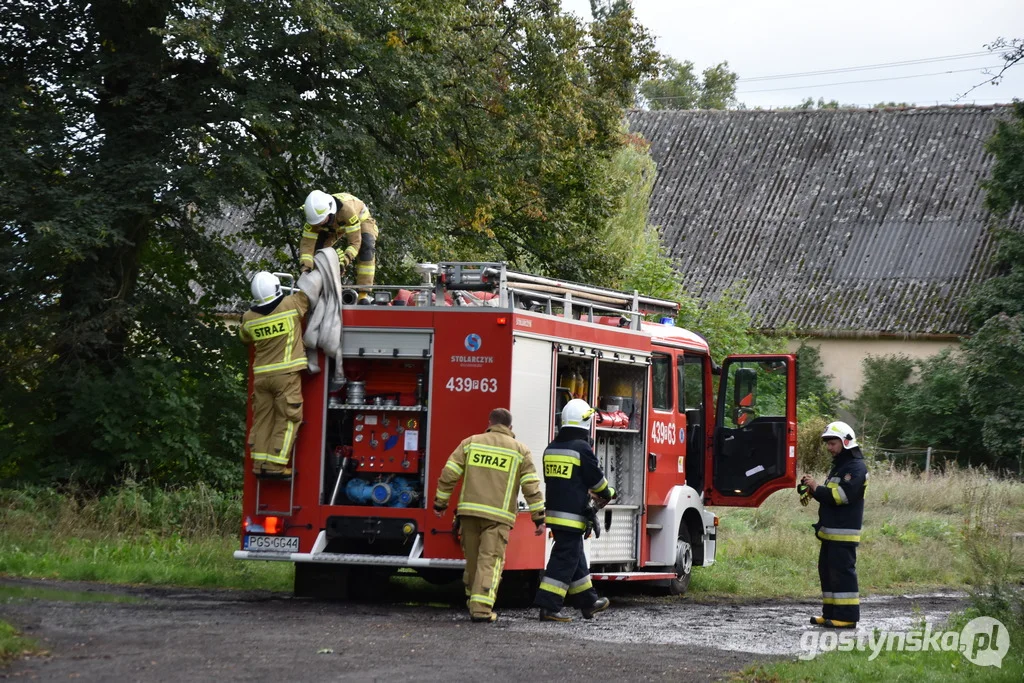 Pożar w zabytkowym pałacu w Wydawach, gm. Poniec