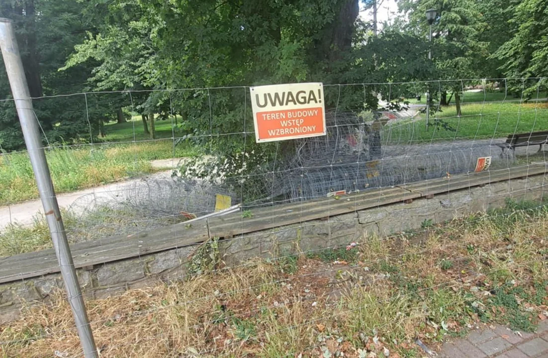 Park miejski w Pleszewie został już częściowo ogrodzony. Wkrótce teren zostanie zamknięty - Zdjęcie główne