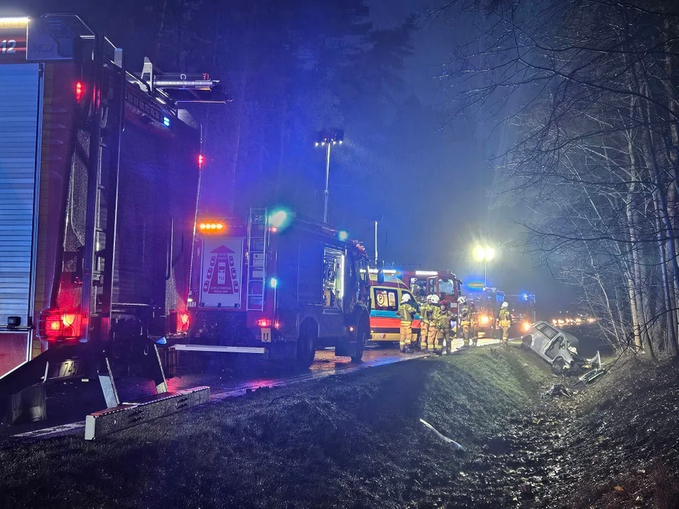 Tragiczny wypadek na trasie Szamotuły - Poznań. Auto osobowe zderzyło się z autobusem - Zdjęcie główne