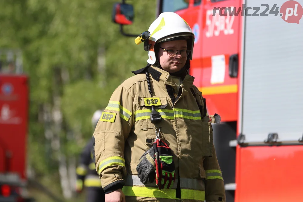 Pożar w lesie pomiędzy Zieloną Wsią a Dębnem Polskim