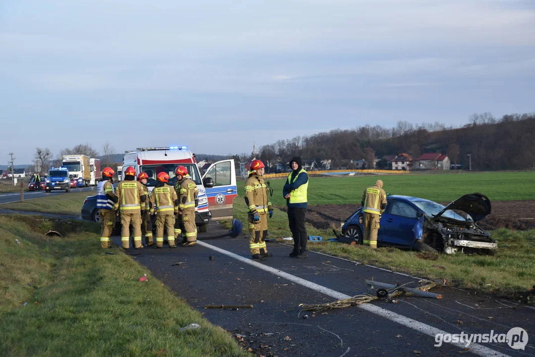 Wypadek na DW 434 Gostyń - Kunowo