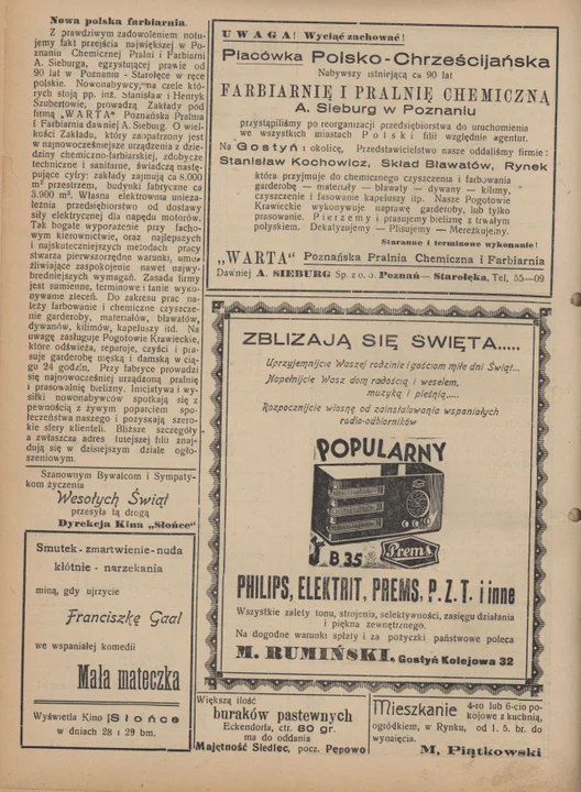 Zakupy przed Wielkanocą w Gostyniu 100 lat temu. Świąteczna reklama