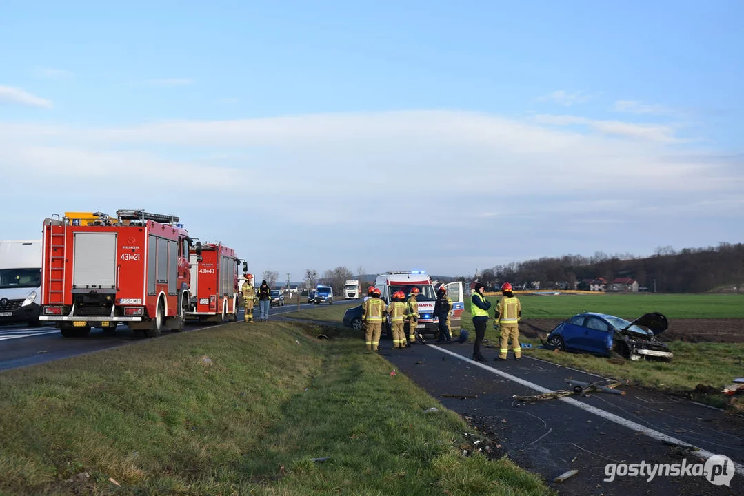 Wypadek na DW 434 Gostyń - Kunowo