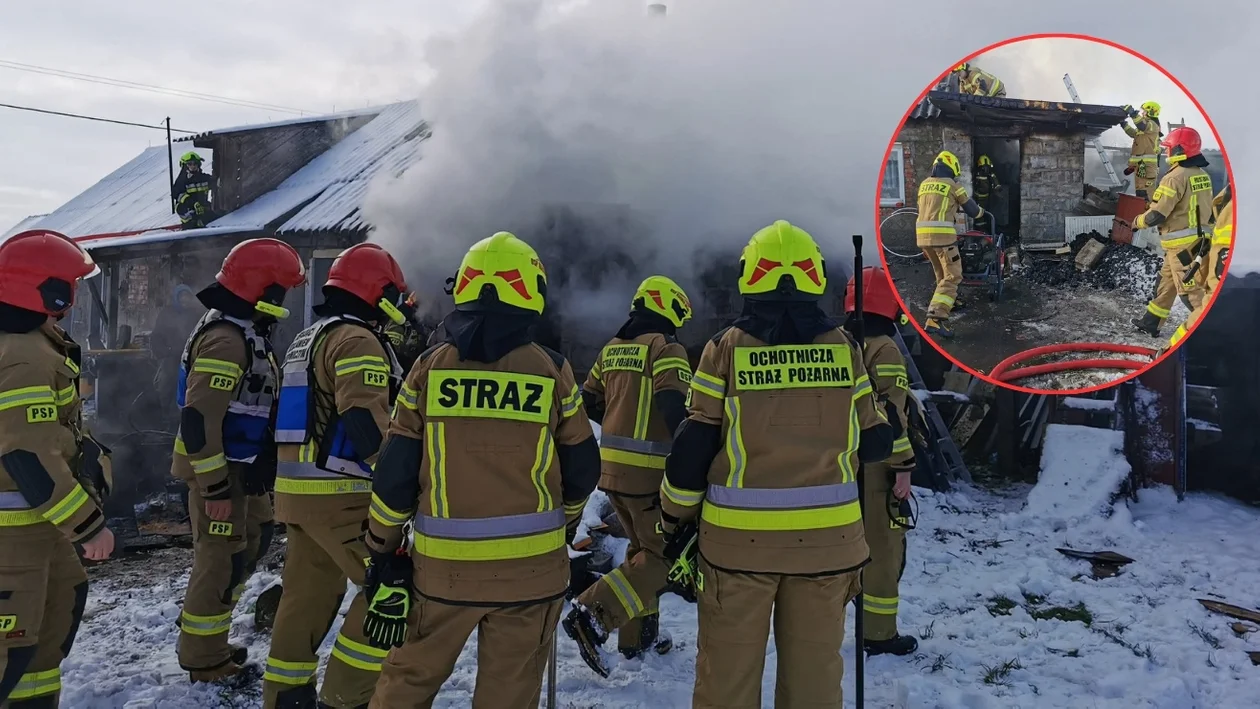 Pożar budynku mieszkalnego w Wałkowie. Ogień wybuchł w kotłowni [ZDJĘCIA] - Zdjęcie główne