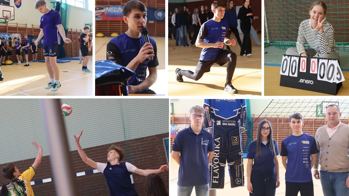Wyjątkowy gość w liceum. Wywiad, rozgrzewka, ćwiczenia i mecz siatkówki z Jakubem Miśkowiakiem [ZDJĘCIA] - Zdjęcie główne