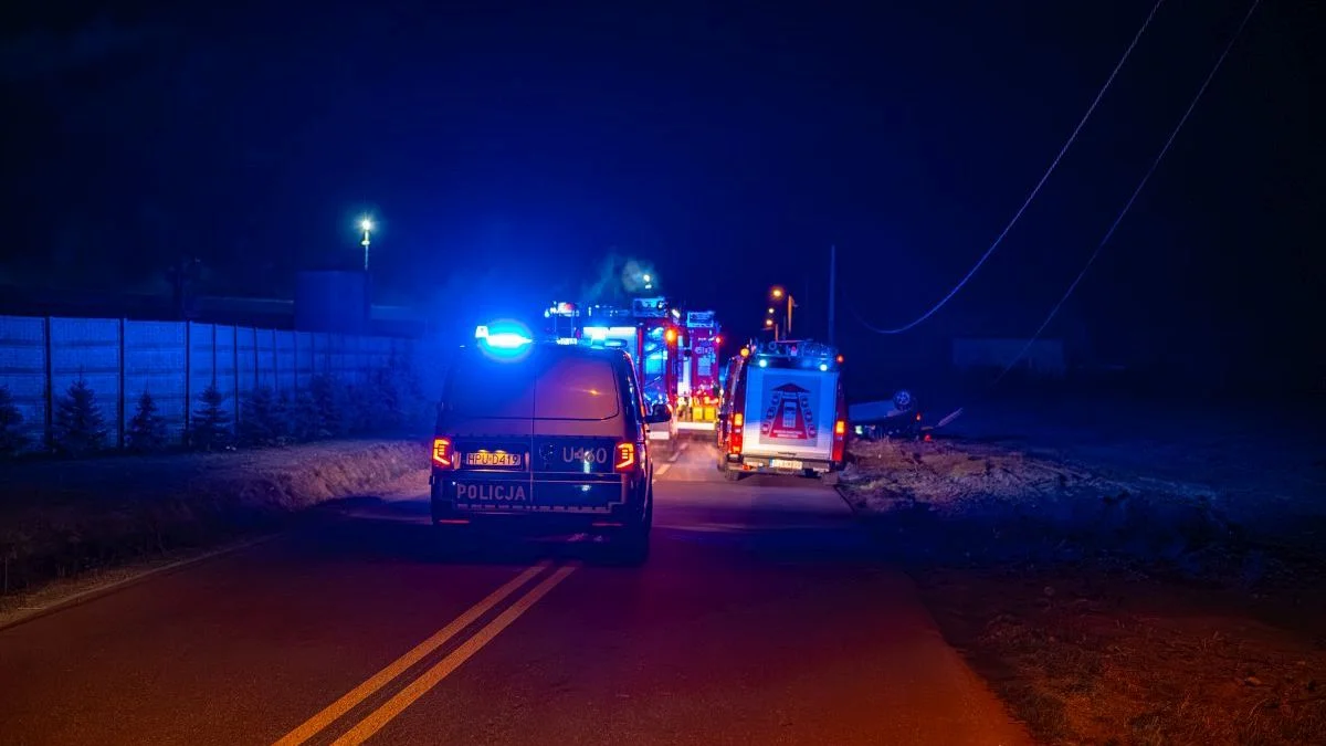 Dachowanie na drodze Zakrzew - Golina