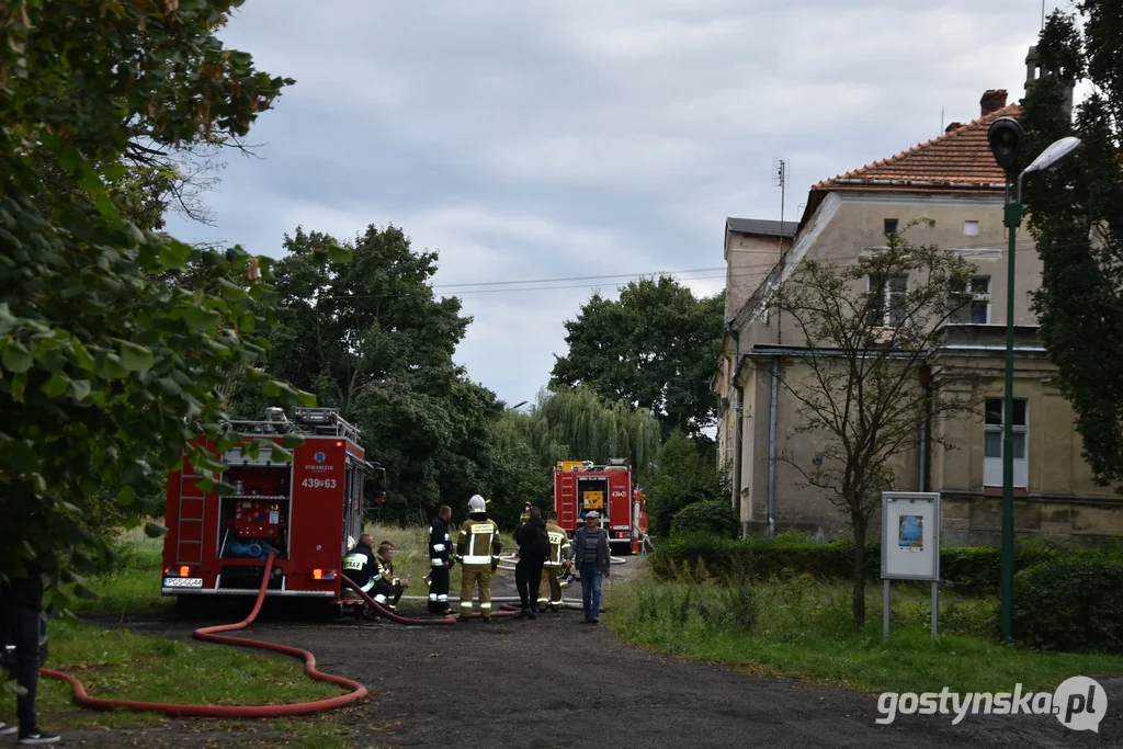 Pożar w zabytkowym pałacu w Wydawach, gm. Poniec