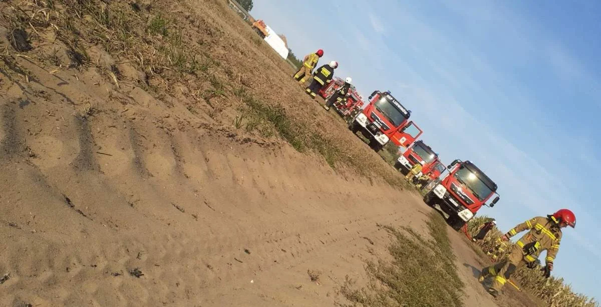 Pożar stogu w Bieździadowie