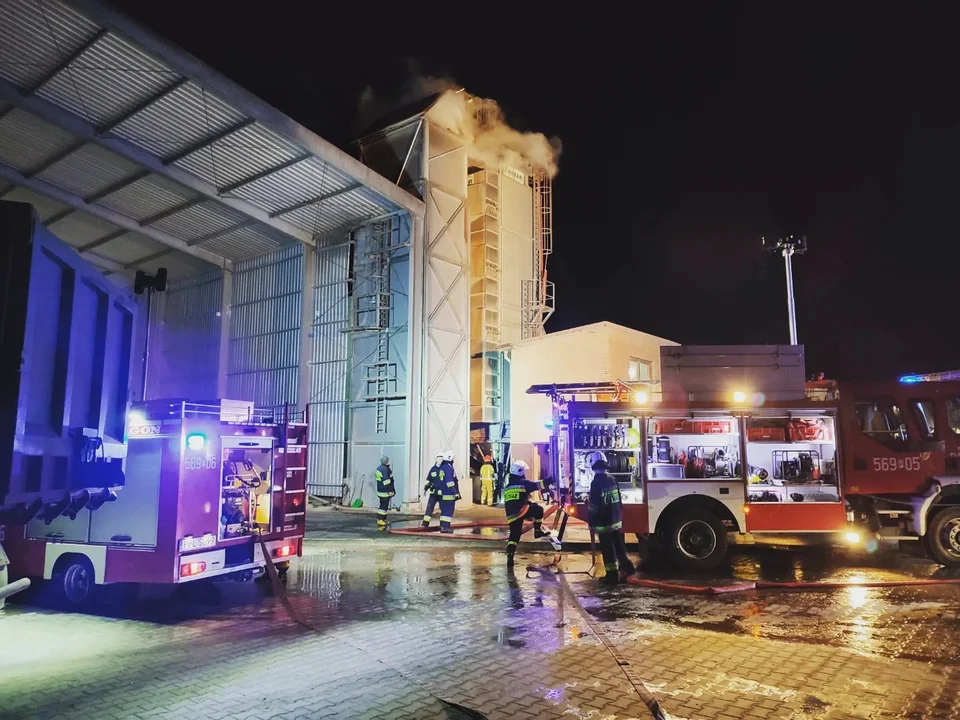 Pożar w suszarni kukurydzy w Borucinie