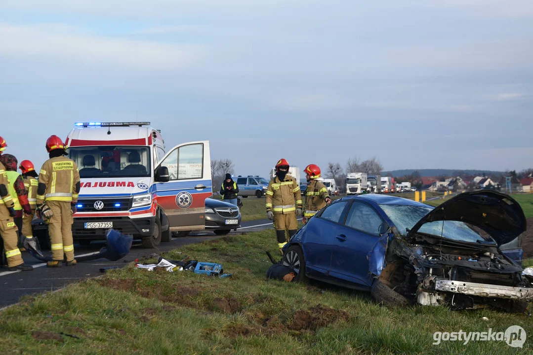 Wypadek na DW 434 Gostyń - Kunowo