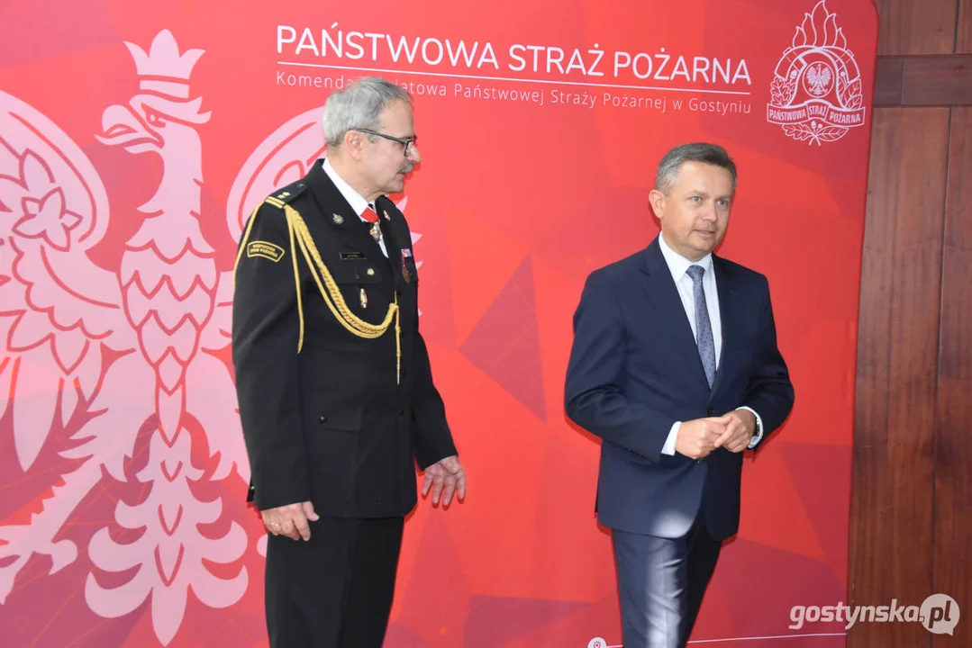 Pożegnanie bryg. Michała Pohla - z-cy komendanta powiatowego Państwowej Straży Pożarnej w Gostyniu