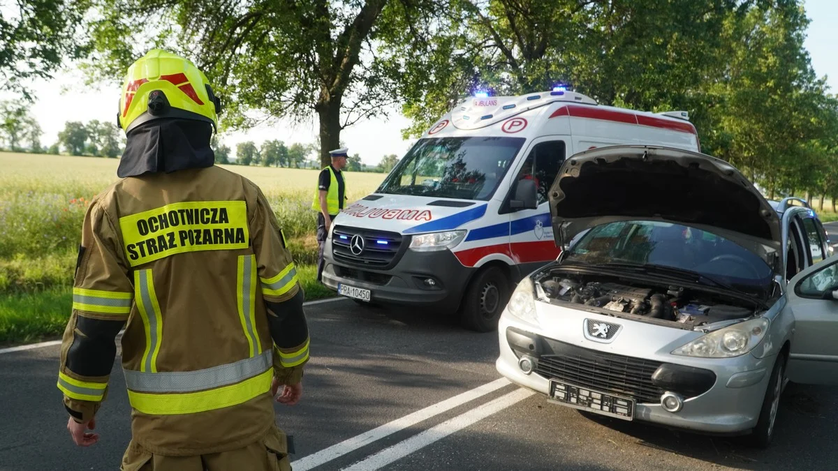 Auto w rowie niedaleko Zmysłowa. Poszkodowany motocyklista pod Sobiałkowem [ZDJĘCIA] - Zdjęcie główne