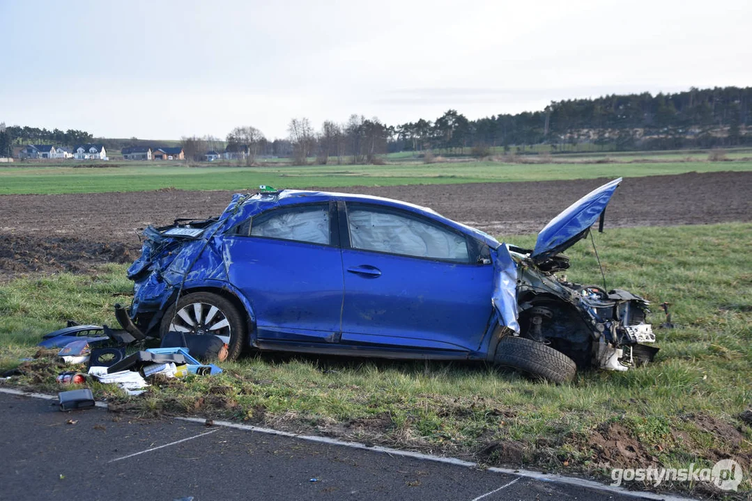 Wypadek na DW 434 Gostyń - Kunowo