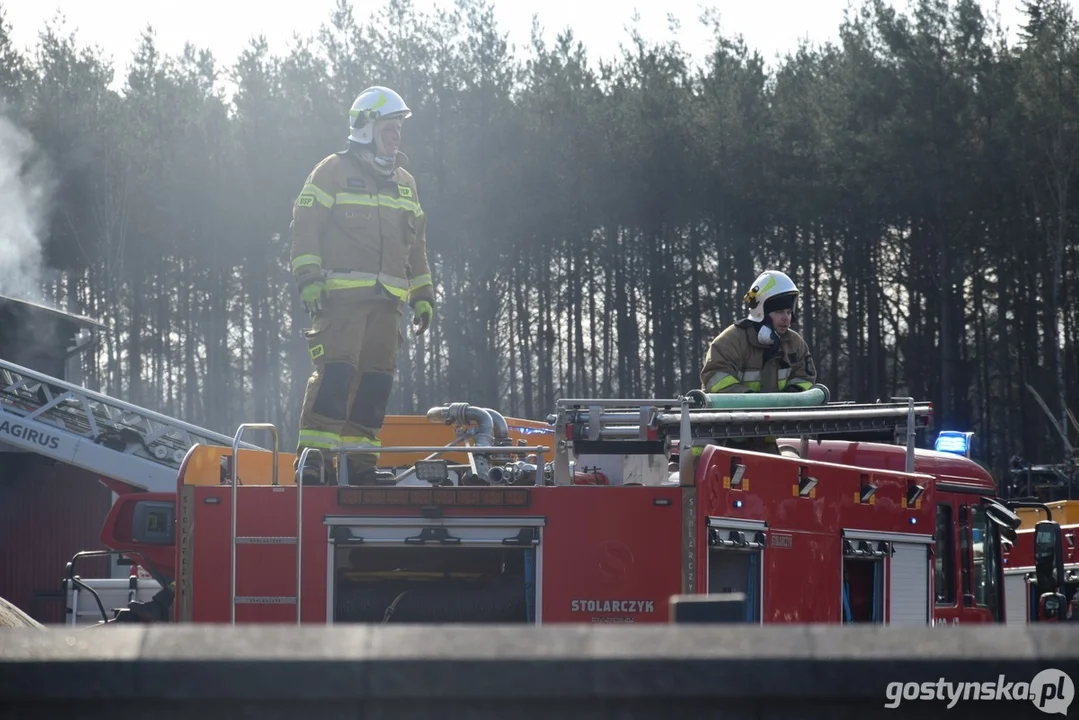 Pożar na stacji demontażu pojazdów w Śmiłowie