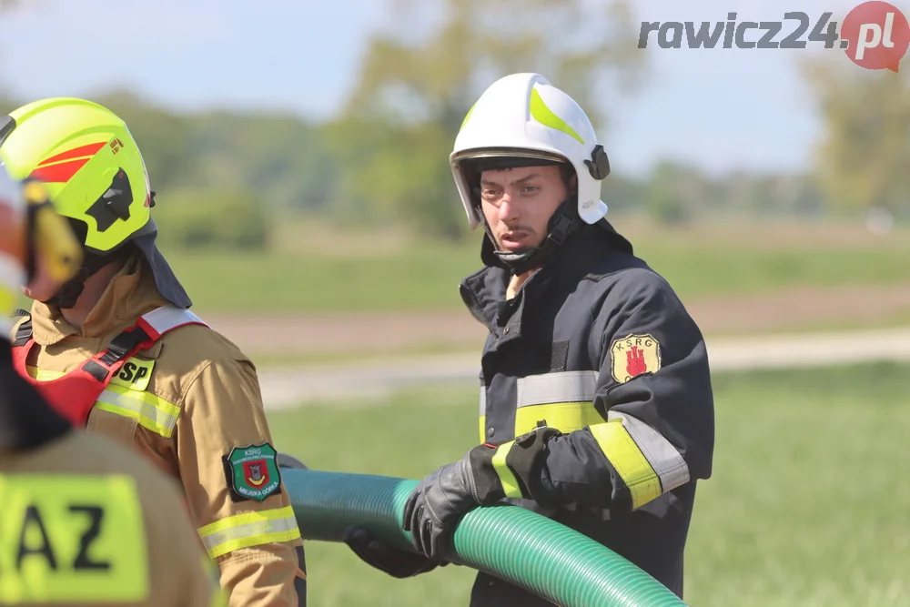 Pożar w lesie pomiędzy Zieloną Wsią a Dębnem Polskim