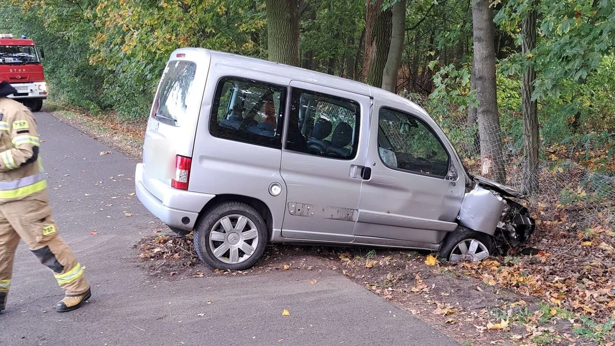 Rozbite auto na trasie Zaorle - Katarzynowo [ZDJĘCIA] - Zdjęcie główne