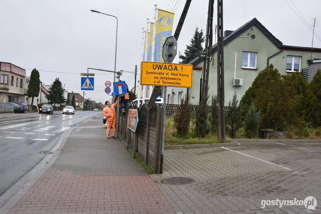 Objazdy w Gostyniu. Remont Skrzyżowania ulicy Europejskiej z ul. Nad Kanią