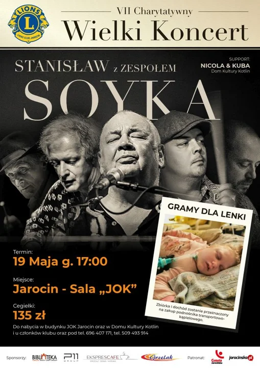 Stanisław Soyka w Jarocinie. Lions Club Jarocin organizuje koncert dla 6-letniej Lenki
