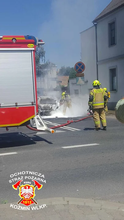 Koźmin Wlkp. Pożar samochodu