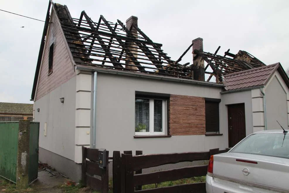 Pożar domu w Łuszczanowie