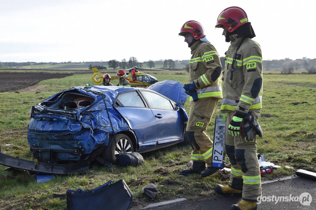 Wypadek na DW 434 Gostyń - Kunowo