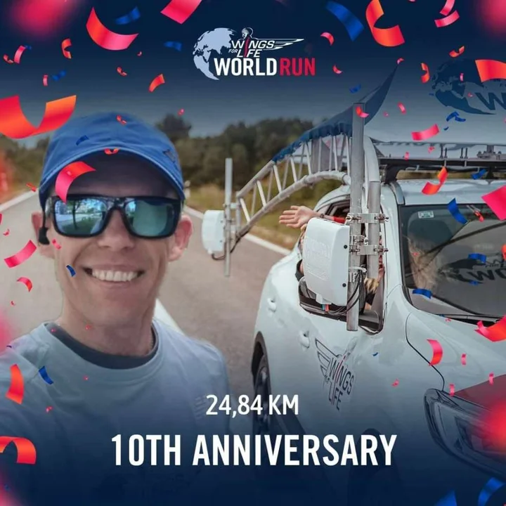 Waldemar Wolniak w biegu Wings for Life World Run w Poznaniu