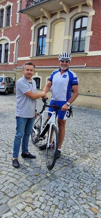 Czteroosobowa grupa rowerzystów z powiatu Unterallgäu w Gostyniu