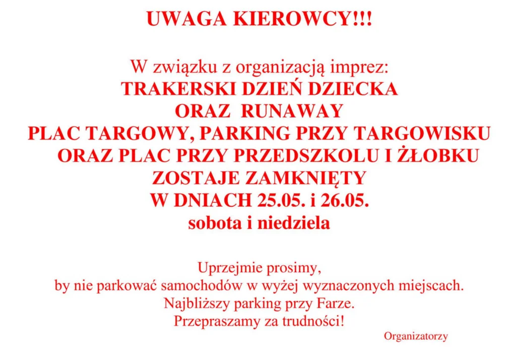 Trakerski Dzień Dziecka - przygotowania w Borku Wlkp.