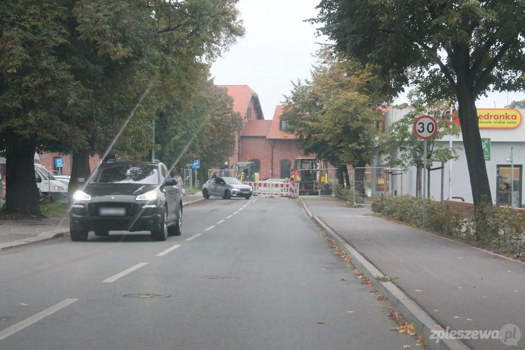 Zamknięta ulica Ogrodowa w Pleszewie