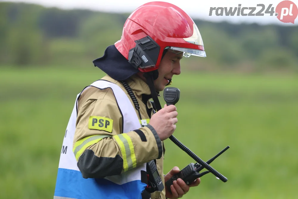 Pożar w lesie pomiędzy Zieloną Wsią a Dębnem Polskim