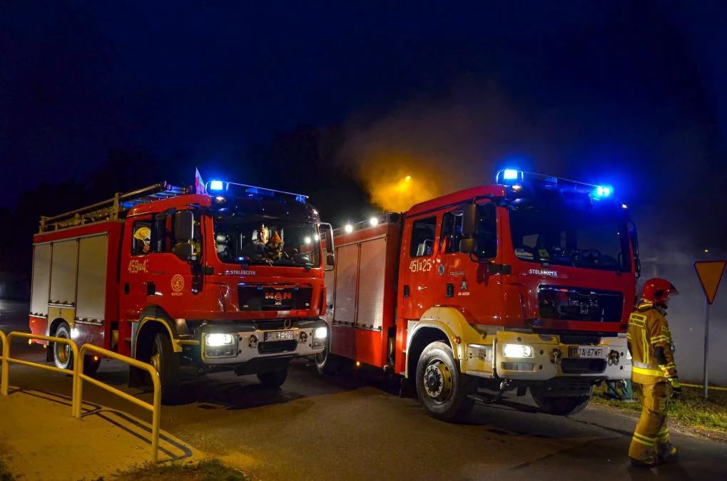 Pożar witaczy w Wyszkach, przy drodze na Twardów. Trzy zastępy w akcji