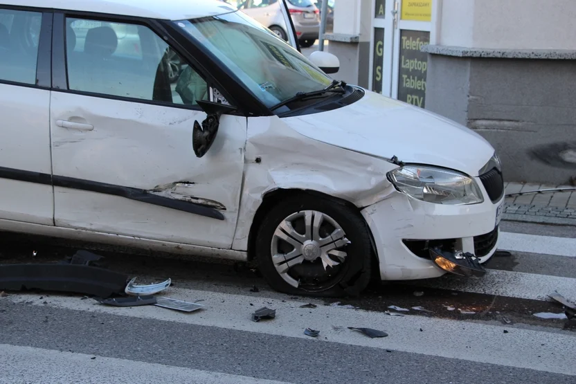 Kolizja na Placu Powstańców Wielkopolskich w Pleszewie