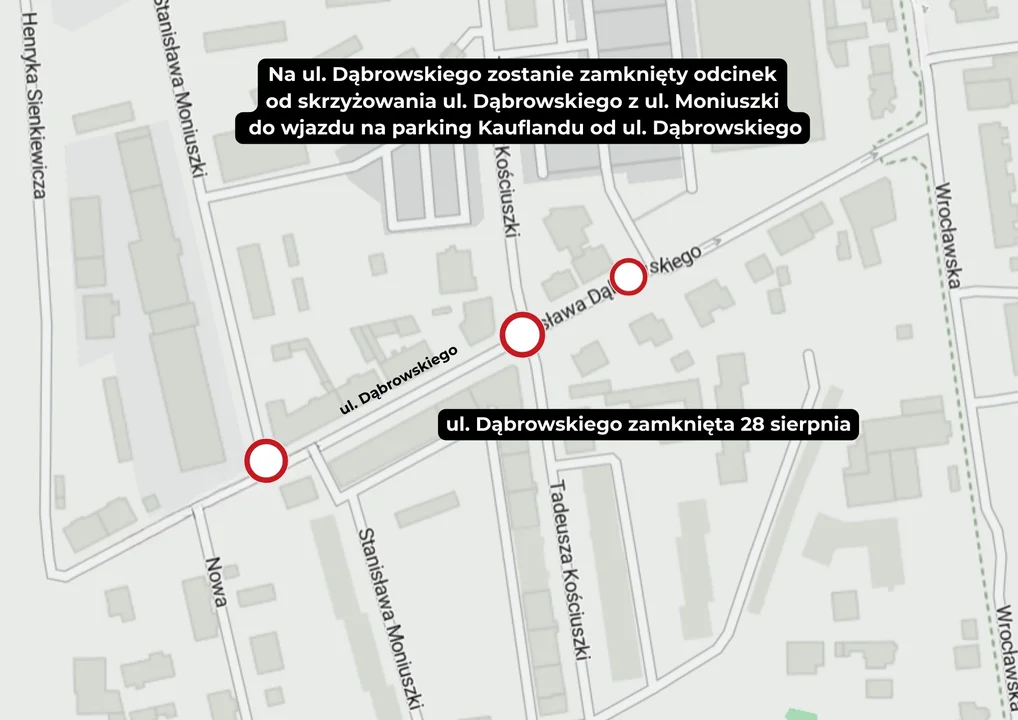 Czasowe utrudnienia w centrum Jarocina. ZOBACZ MAPĘ