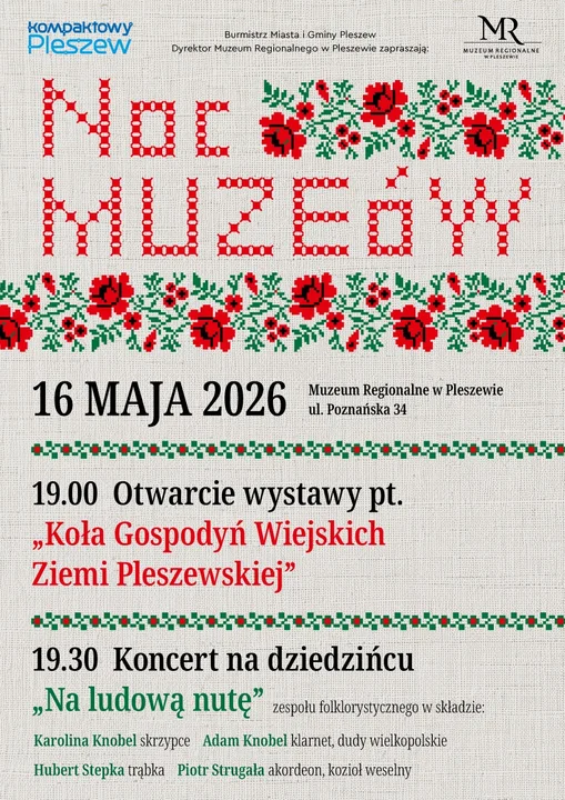 Program Nocy Muzeów 2026 w powiecie pleszewskim