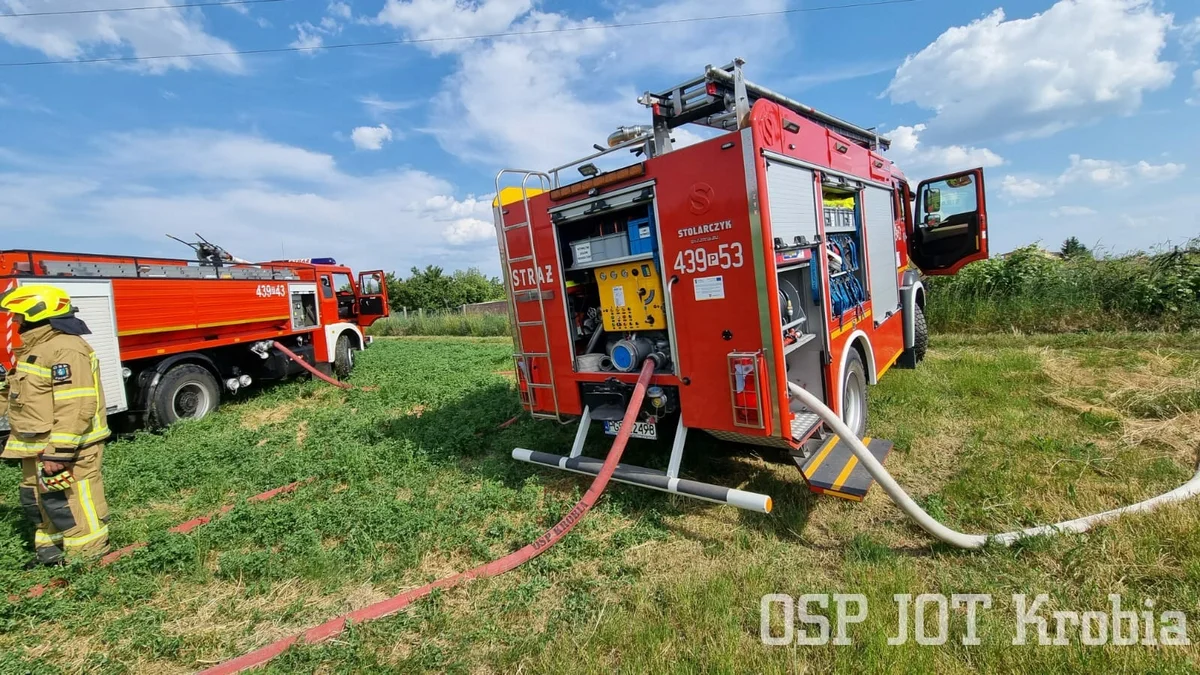 Pożar na prywatnej posesji w Krobi