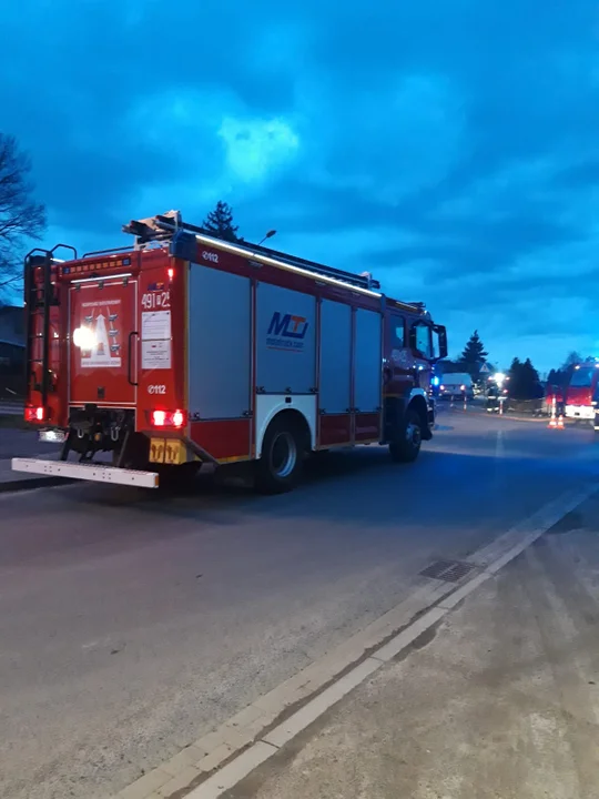 Uszkodzony gazociąg w Zalesiu Małym