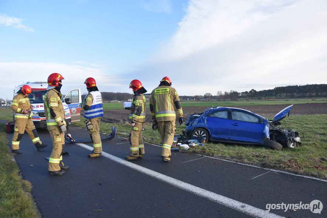 Wypadek na DW 434 Gostyń - Kunowo