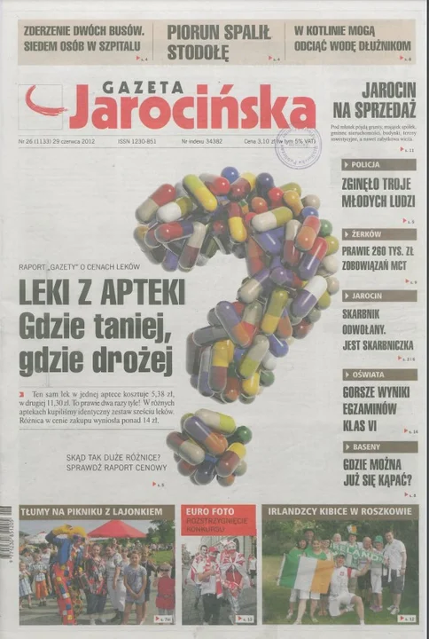 Jedynka Gazety Jarocińskiej z 2012