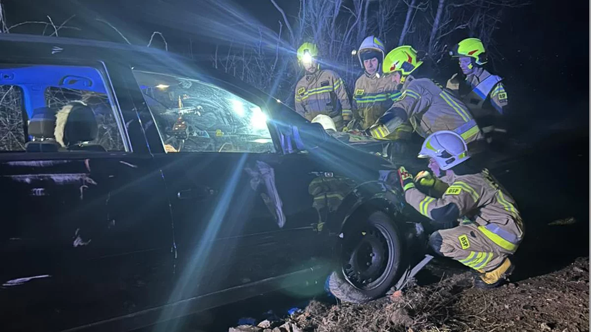 Auto, którym kierował 18-latek z gostyńskiego uderzyło w ciężarówkę. Wypadek na DK36 pod Dłonią - Zdjęcie główne