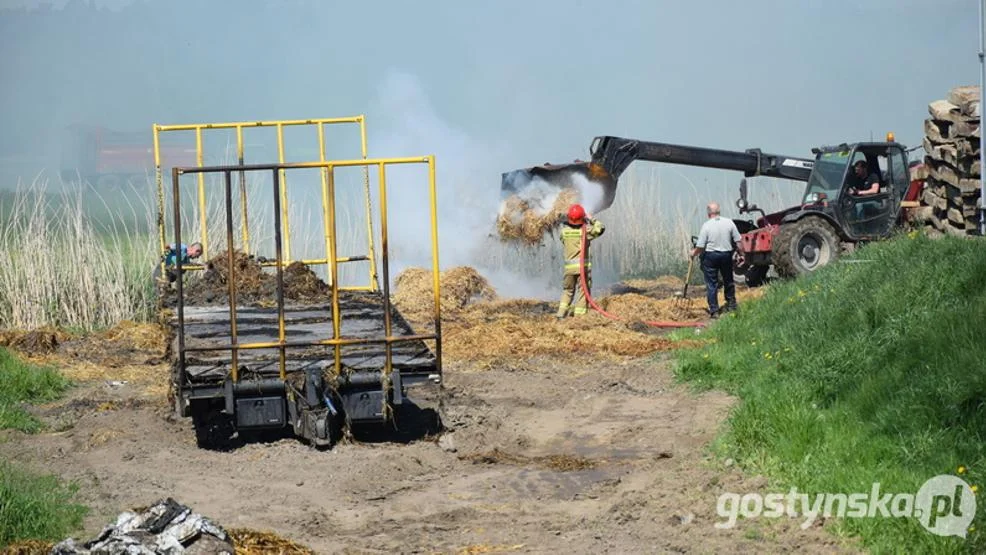 Pożar 240 balotów słomy w gospodarstwie rolnym w Bułakowie. Z pomocą pogorzelcom przyszli sąsiedzi - Zdjęcie główne