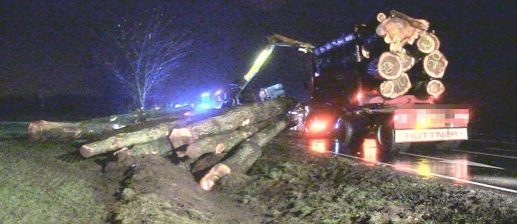 Kłody drewna zmiażdżyły auto. Zginął kierowca (wideo) - Zdjęcie główne