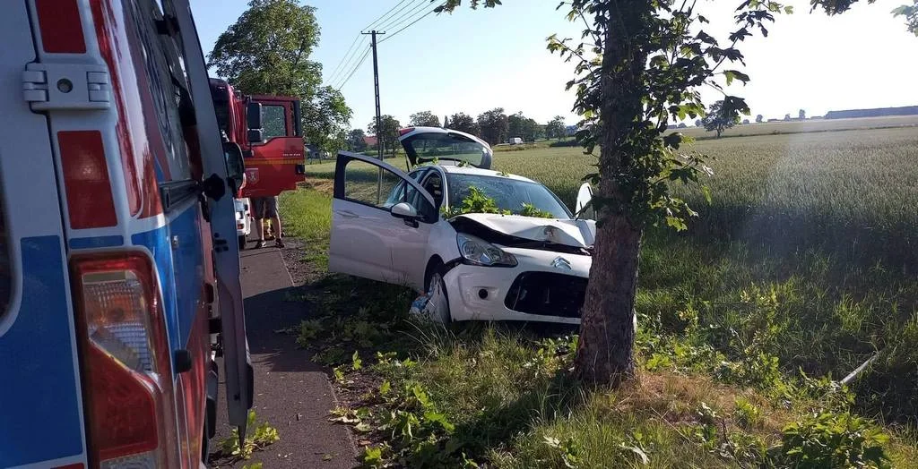 W Głuchowie 23 czerwca o poranku kobieta uderzyła w drzewo. Zasnęła za kierownicą