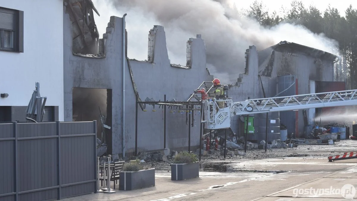 Stacja demontażu pojazdów w Śmiłowie spłonęła doszczętnie. Uratowano przylegający dom. Straty wynoszą około 2 mln zł - Zdjęcie główne