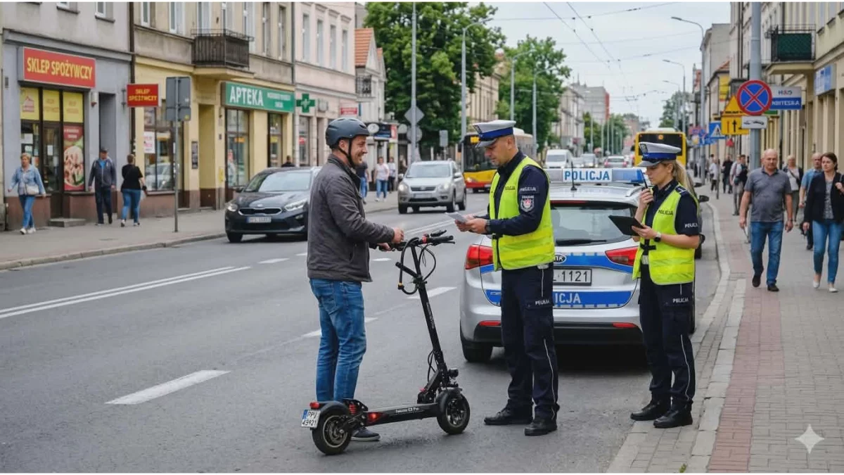 Pijany 39-letni kierowca elektrycznej hulajnogi zatrzymany przez policję. Co go czeka?