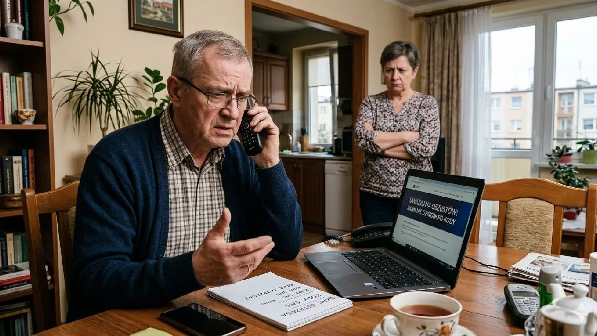 59-latek przelewał pieniądze, żona dzwoniła po pomoc. Konsultanci w banku przekonali parę, iż mają do czynienia z oszustwem