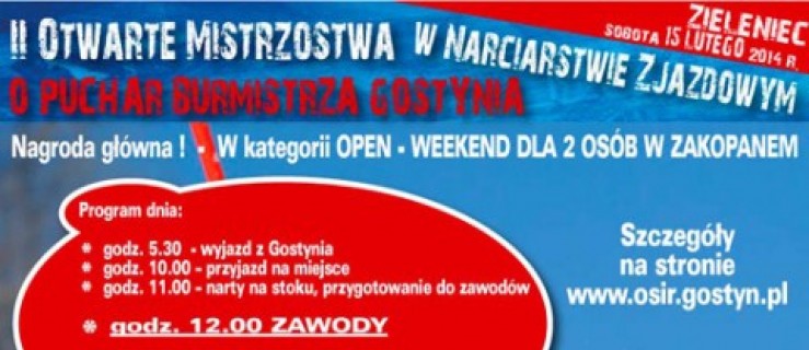 II OTWARTE MISTRZOSTWA W NARCIARSTWIE ZJAZDOWYM O PUCHAR BURMISTRZA GOSTYNIA - Zdjęcie główne