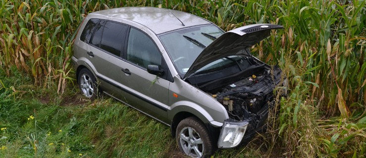 Zbyt szybko wyprzedzał, było ślisko, zatrzymał się w kukurydzy - Zdjęcie główne
